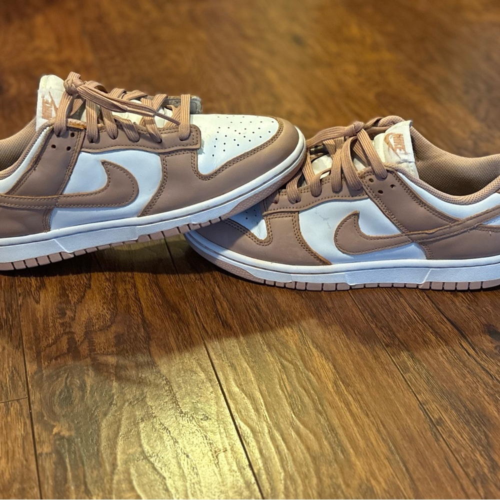 Nike Dunk Low Women’s White and Light Brown Sneakers
